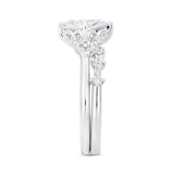 14K WHITE GOLD 1 1/2CT ROUND DIAMOND BRIDAL SET (CENTER STONE PRINCESS DIAMOND 1CT)
