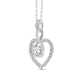 10K WHITE GOLD 1/2CT ROUND DIAMOND LADIES PENDANT WITH CHAIN
