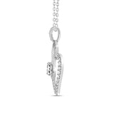 10K WHITE GOLD 1/2CT ROUND DIAMOND LADIES PENDANT WITH CHAIN