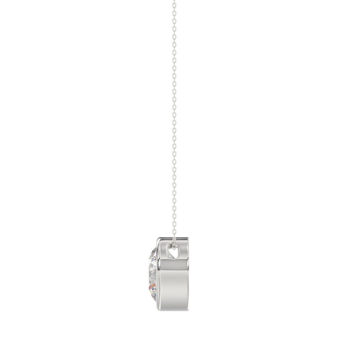 14K WHITE GOLD 1/2CT ROUND DIAMOND LADIES PENDANT