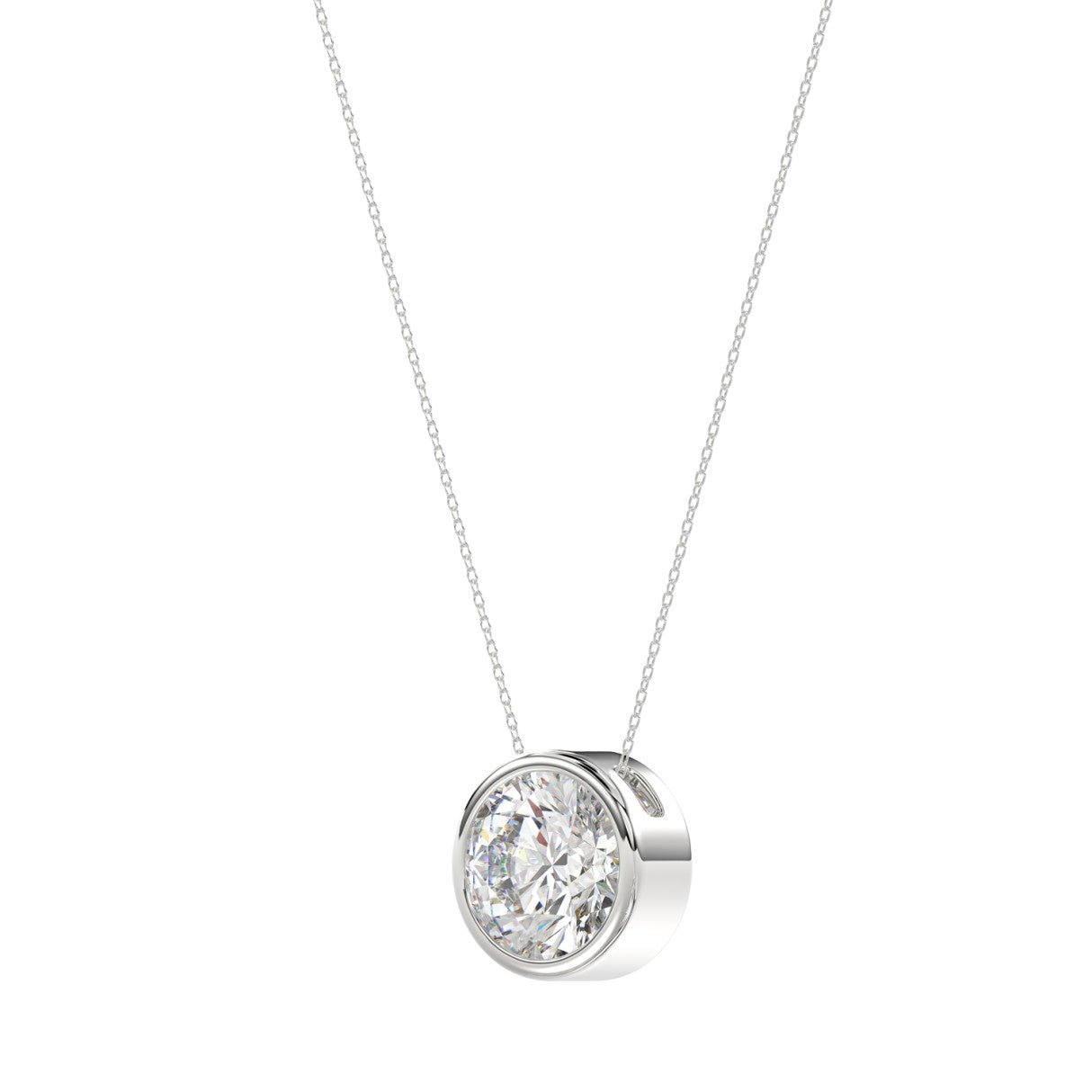 14K WHITE GOLD 1/2CT ROUND DIAMOND LADIES PENDANT
