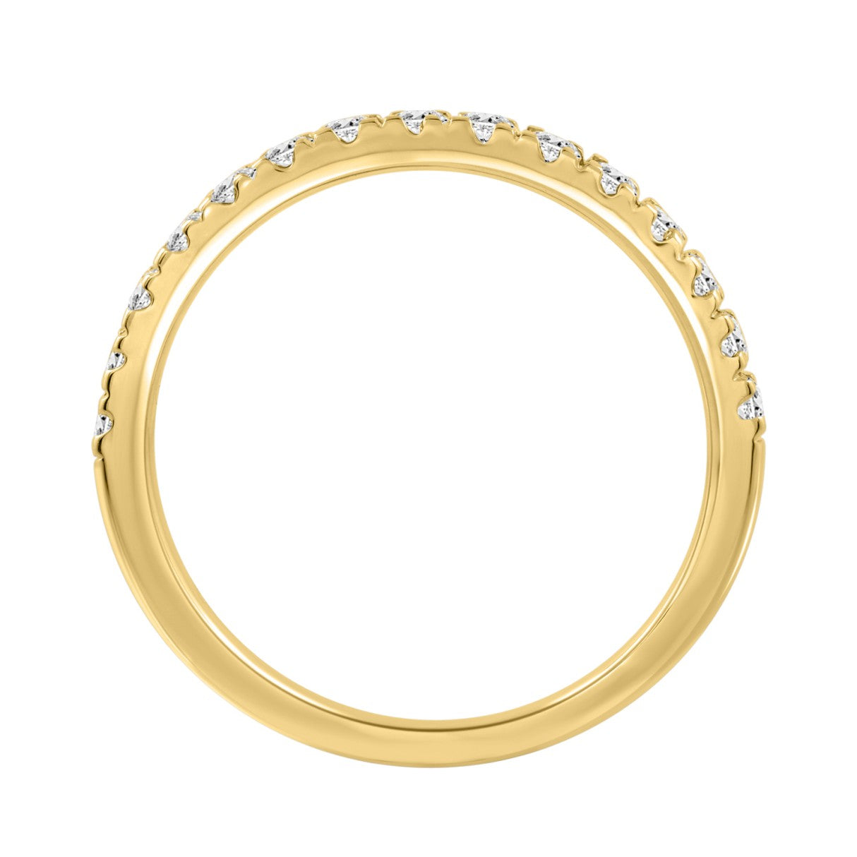 14K YELLOW GOLD 3/8CT ROUND DIAMOND LADIES BAND 