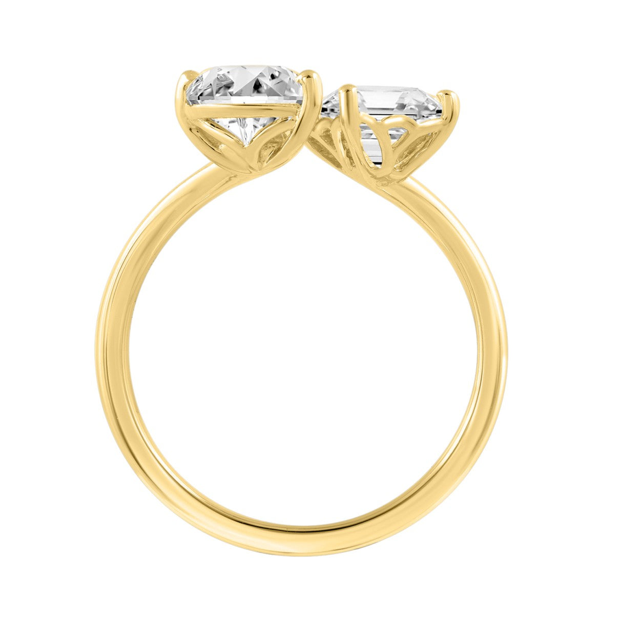 14K YELLOW GOLD 2.00CT HEART/PRINCESS DIAMOND LADIES RING 