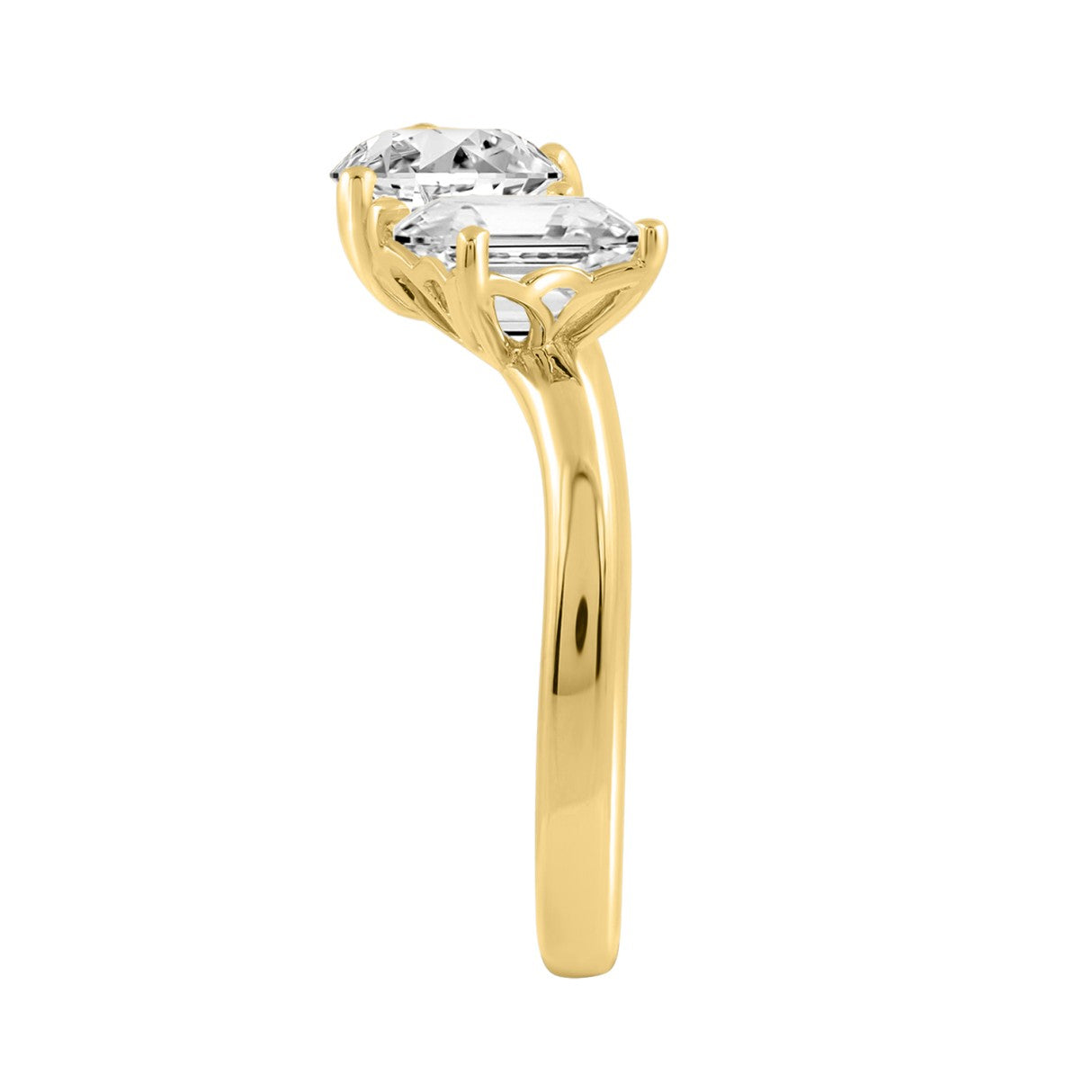 14K YELLOW GOLD 2.00CT HEART/PRINCESS DIAMOND LADIES RING 