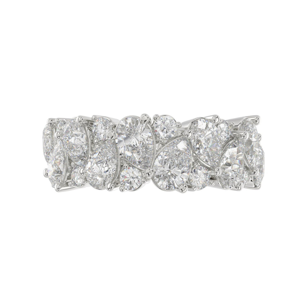 10K WHITE GOLD 3.00CT ROUND/PEAR DIAMOND LADIES RING