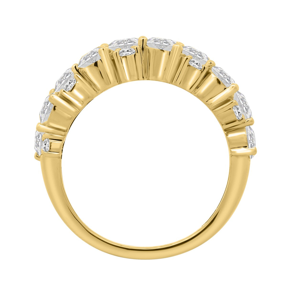 10K YELLOW GOLD 3.00CT ROUND/PEAR DIAMOND LADIES RING