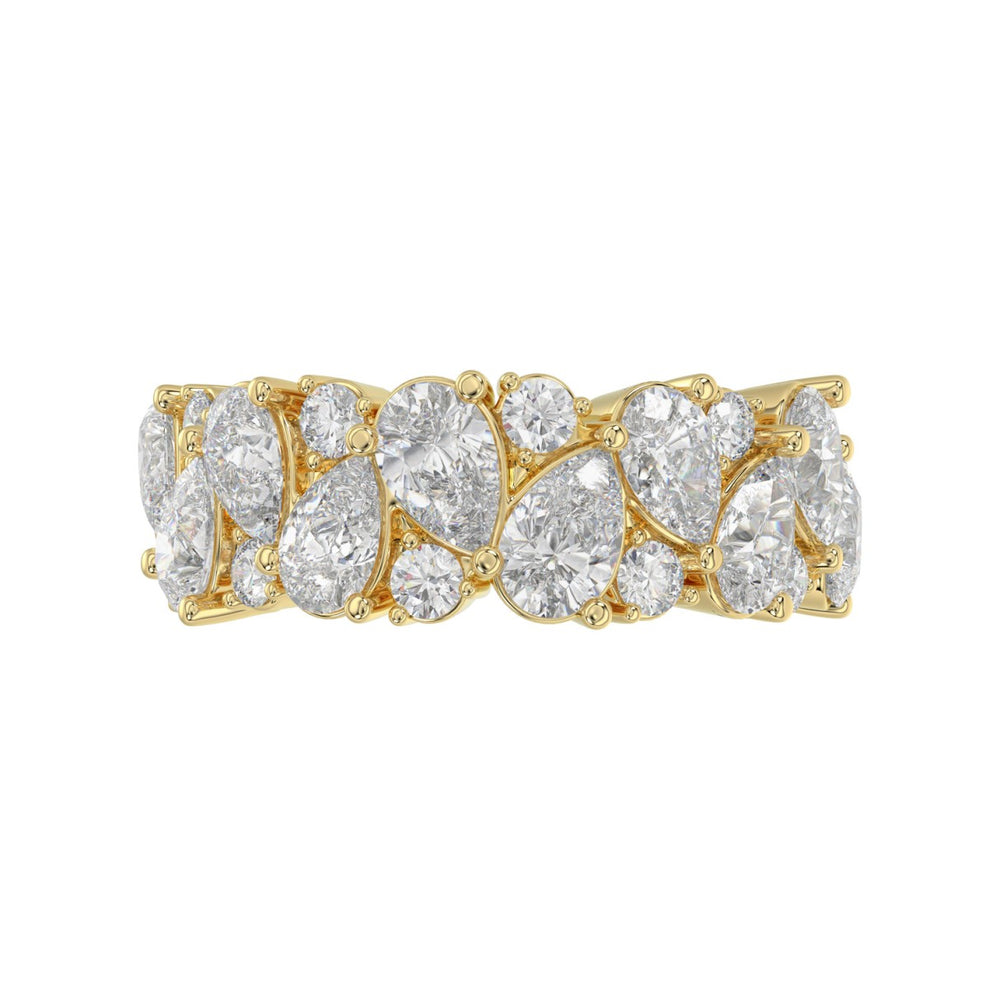 10K YELLOW GOLD 3.00CT ROUND/PEAR DIAMOND LADIES RING