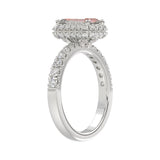 ETERNAL BLUSH COLLECTION 14K WHITE GOLD 4.00CT ROUND/RADIANT DIAMOND LADIES RING (CENTER STONE PINK RADIANT DIAMOND 3.00CT)