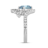 14K WHITE GOLD 2 1/4CT ROUND/MARQUISE/OVAL DIAMOND LADIES RING (CENTER STONE OVAL DIAMOND 1 1/2CT)