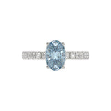 14K WHITE GOLD 2 1/2CT ROUND/OVAL DIAMOND LADIES RING (CENTER STONE BLUE OVAL DIAMOND 2CT)