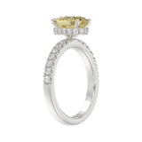 14K WHITE GOLD 2 1/2CT ROUND/OVAL DIAMOND LADIES RING
