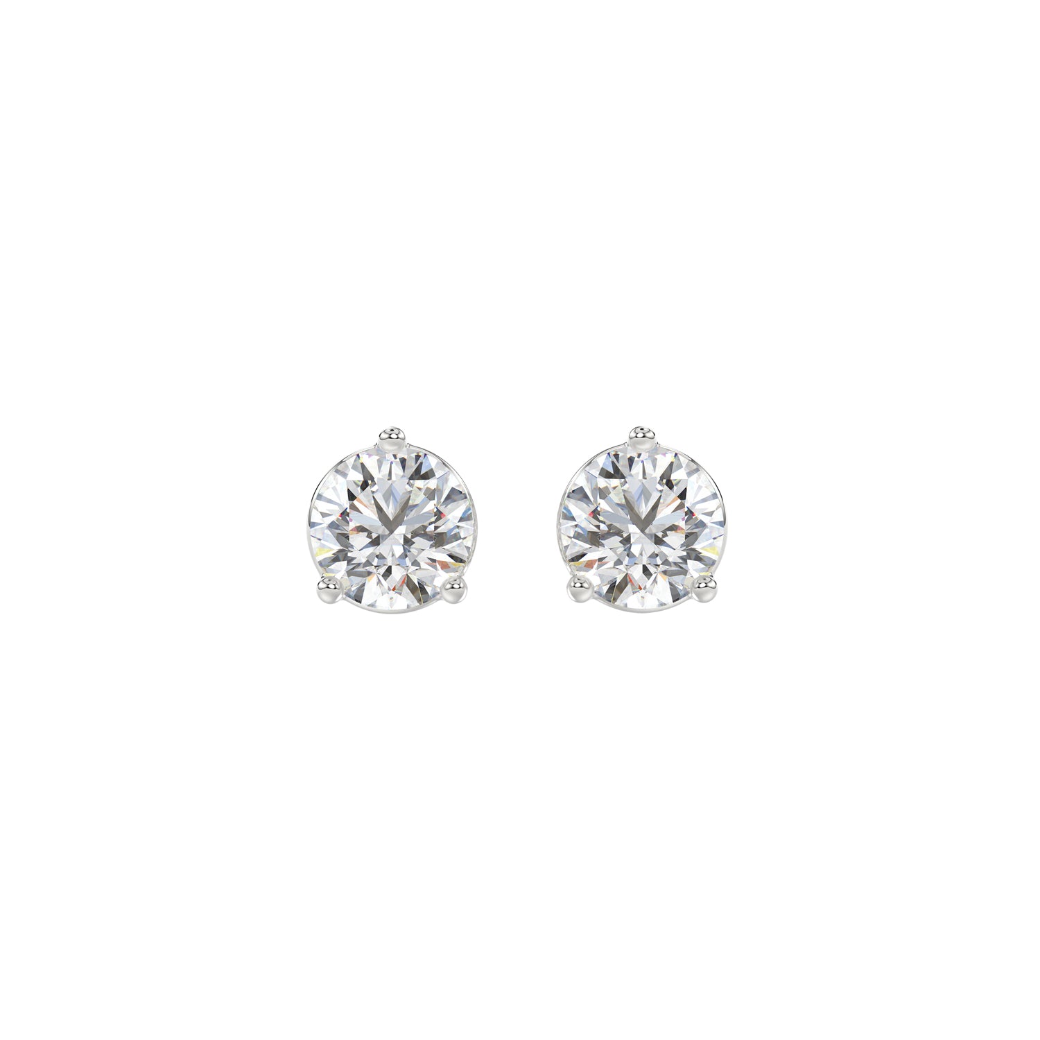 10K WHITE GOLD 2CT ROUND DIAMOND SOLITAIRE EARRINGS