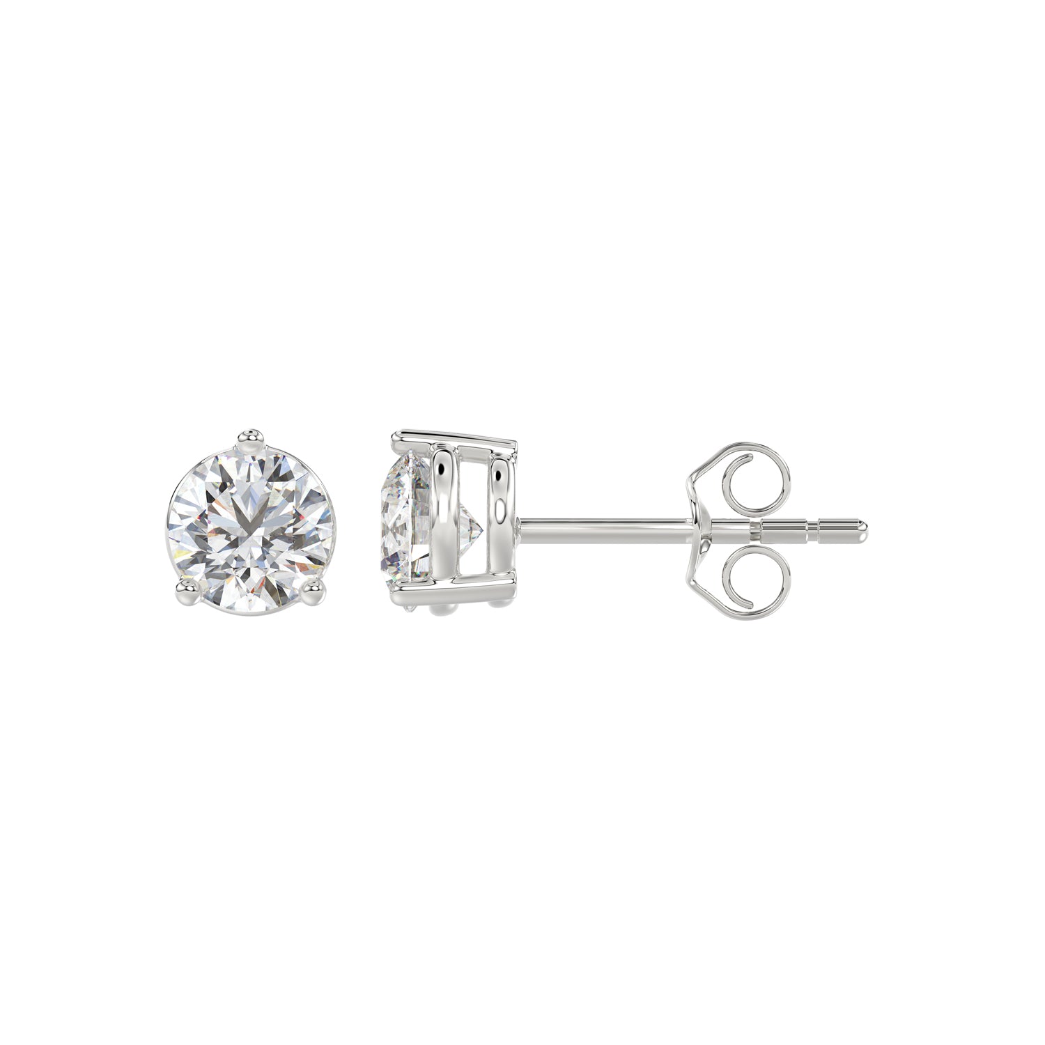 10K WHITE GOLD 2CT ROUND DIAMOND SOLITAIRE EARRINGS