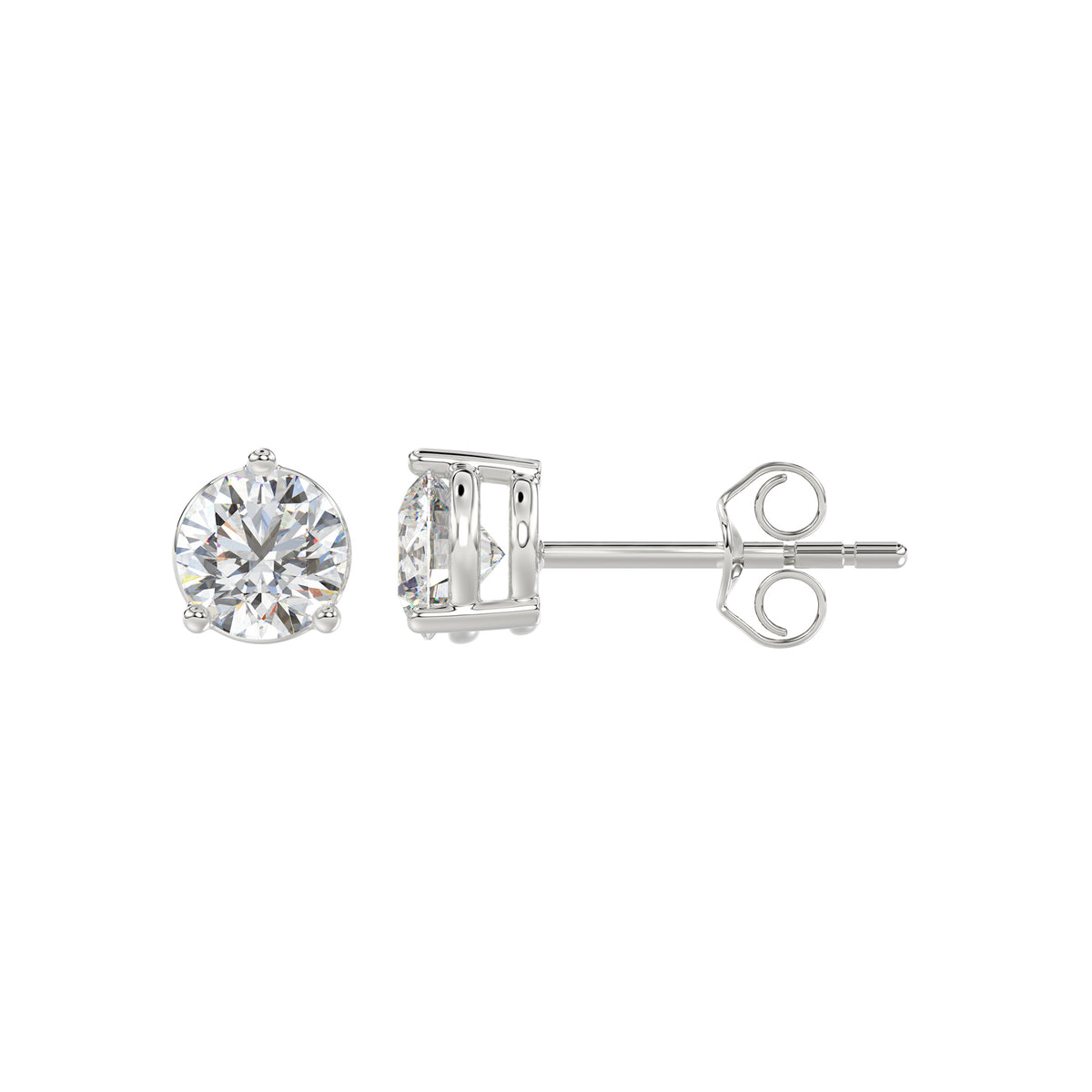 10K WHITE GOLD 2CT ROUND DIAMOND SOLITAIRE EARRINGS