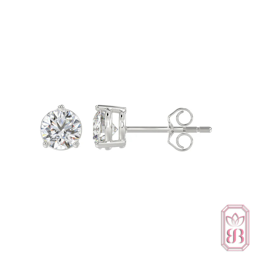 Classic Diamond Stud Earrings for Her | 2.00 CTW Lab-Created Diamonds | 10K White Gold