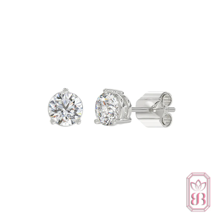 Classic Diamond Stud Earrings for Her | 2.00 CTW Lab-Created Diamonds | 10K White Gold