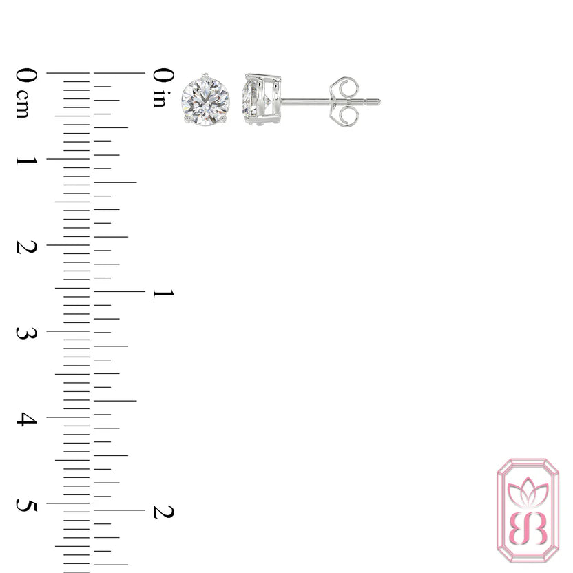 Classic Diamond Stud Earrings for Her | 2.00 CTW Lab-Created Diamonds | 10K White Gold