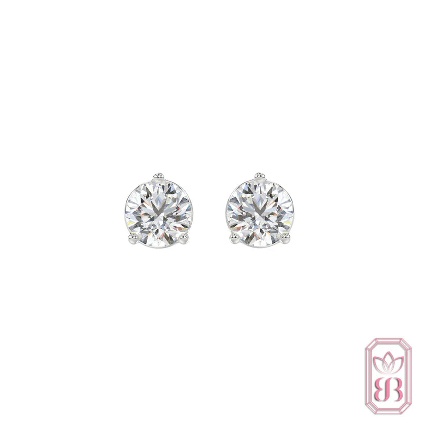 Classic Diamond Stud Earrings for Her | 2.00 CTW Lab-Created Diamonds | 10K White Gold
