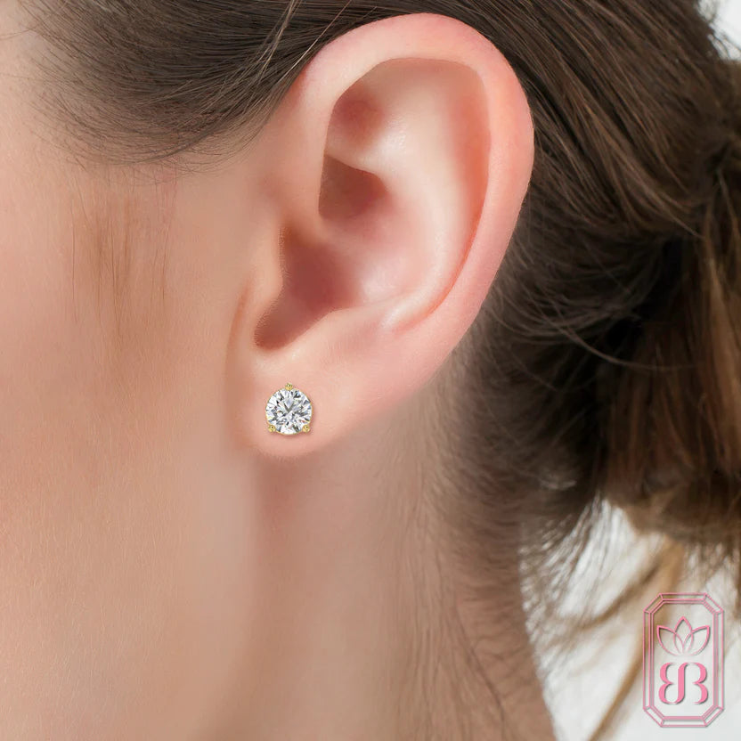 Classic Diamond Stud Earrings for Her | 3.00 CTW Lab-Created Diamonds | 10K Yellow Gold