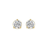 10K YELLOW GOLD 3CT ROUND DIAMOND SOLITAIRE EARRINGS