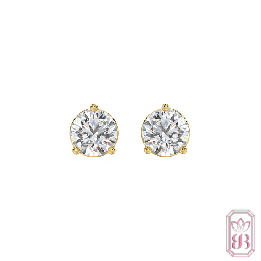 Classic Diamond Stud Earrings for Her | 3.00 CTW Lab-Created Diamonds | 10K Yellow Gold