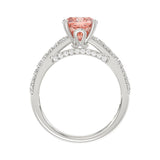 14K WHITE GOLD 3.00CT ROUND/EMERALD DIAMOND LADIES RING (CENTER STONE ROUND PINK DIAMOND 2.00CT)