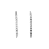 10K WHITE GOLD 5.00CT ROUND DIAMOND LADIES HOOP EARRINGS