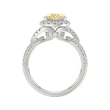 14K WHITE GOLD 4 1/2CT ROUND/YELLOW OVAL DIAMONDLADIES RING (CENTER STONE YELLOW OVAL DIAMOND 2.00CT)