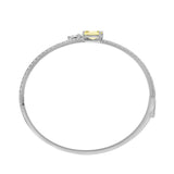 14K WHITE GOLD 3.00CT ROUND/MARQUISE/PEAR/YELLOW RADIANT DIAMOND LADIES BANGLE