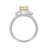 14K WHITE GOLD 2 1/2CT ROUND/MARQUISE/PEAR/YELLOW RADIANT DIAMOND LADIES RING (CENTER STONE YELLOW RADIANT DIAMOND 2CT)