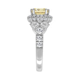 14K WHITE GOLD 4 3/4CT ROUND/PEAR/YELLOW CUSHION DIAMOND LADIES RING (CENTER STONE YELLOW CUSHION DIAMOND 3.00CT)