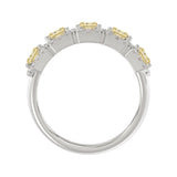 14K WHITE GOLD 3.00CT ROUND/RADIANT YELLOW DIAMOND LADIES RING