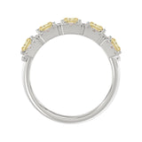 14K WHITE GOLD 3.00CT ROUND/RADIANT YELLOW DIAMOND LADIES RING