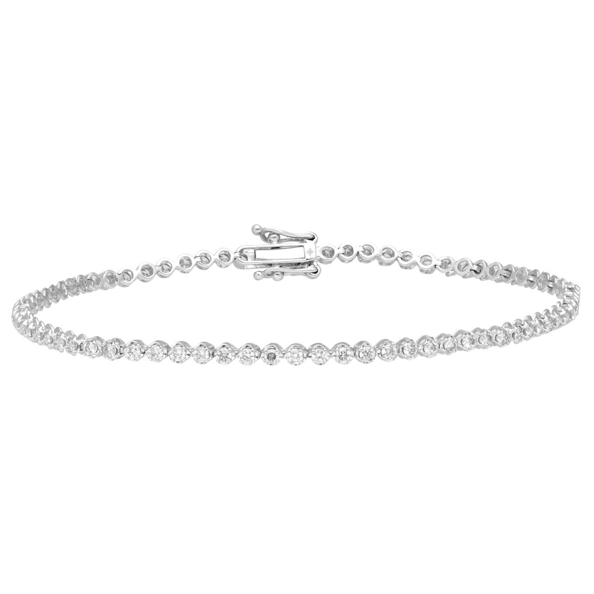 10K WHITE GOLD 1.00CT ROUND DIAMOND LADIES BRACELET