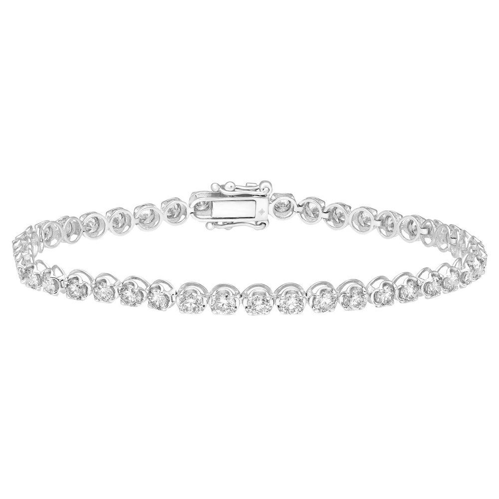 10K WHITE GOLD 4.00CT ROUND DIAMOND LADIES BRACELET