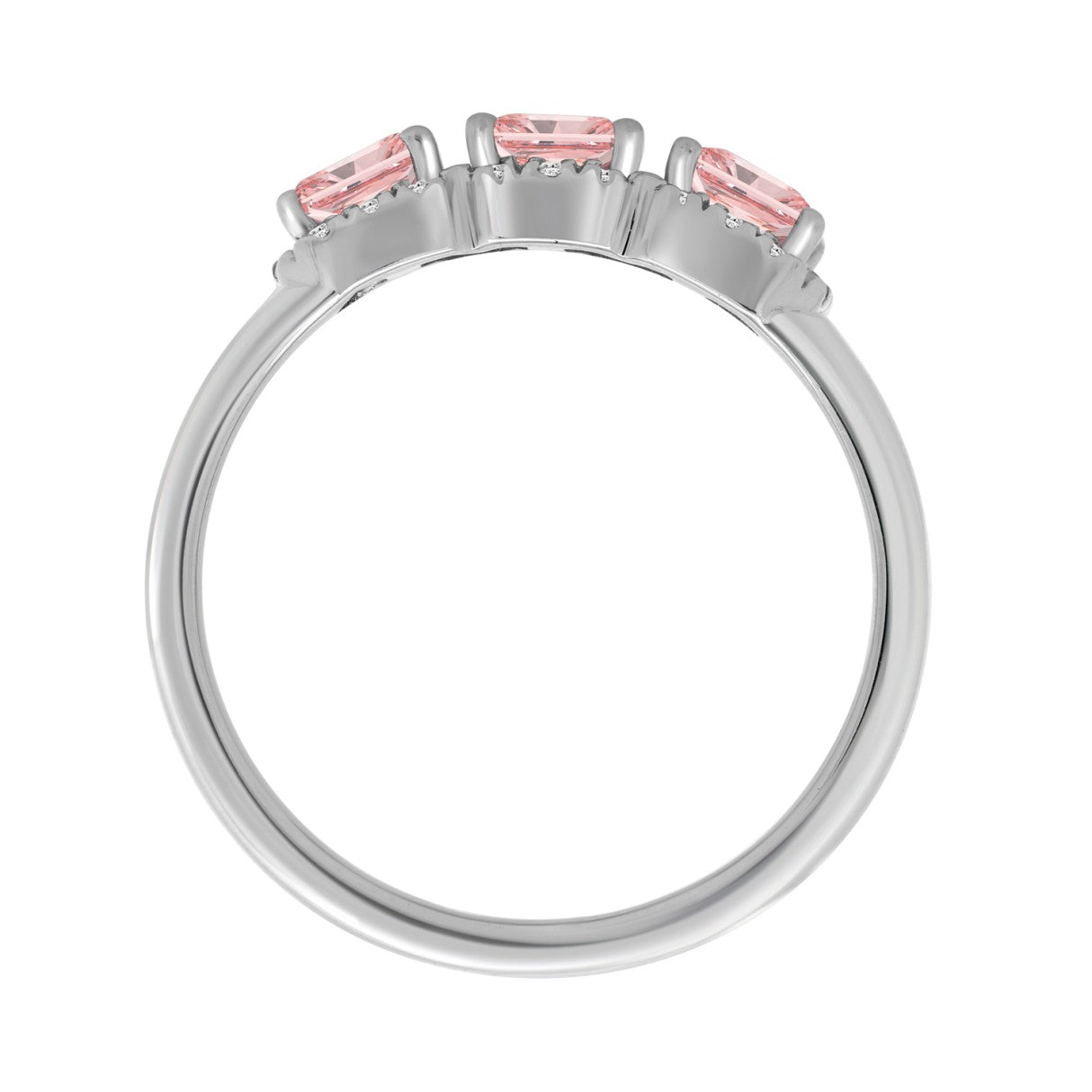 ETERNAL BLUSH COLLECTION 14K WHITE GOLD 1 3/4CT ROUND/PINK RADIANT DIAMOND LADIES RING