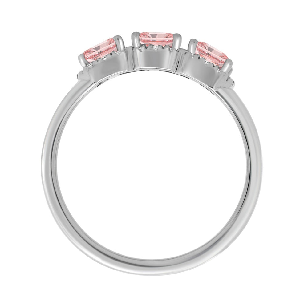 ETERNAL BLUSH COLLECTION 14K WHITE GOLD 1 3/4CT ROUND/PINK RADIANT DIAMOND LADIES RING