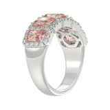 14K WHITE GOLD 3.00CT ROUND/PINK RADIANT DIAMOND LADIES RING