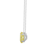 14K WHITE GOLD 1.00CT YELLOW OVAL DIAMOND LADIES PENDANT