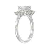 14K WHITE GOLD 2.00CT ROUND/MARQUISE/PEAR/LONG HEXAGON STEP CUT LADIES RING