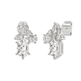 14K WHITE GOLD 1 1/2CT ROUND/MARQUISE/PEAR/HEXAGON STEP CUT LADIES EARRINGS