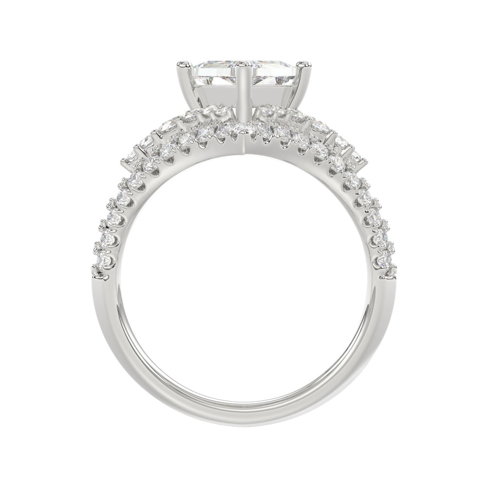 14K WHITE GOLD 3 3/4CT ROUND/PRINCESS DIAMOND LADIES RING