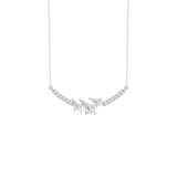 14K WHITE GOLD 3/4CT ROUND/KITE STEP CUT DIAMOND LADIES NECKLACE