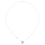 14K WHITE GOLD 1 1/2CT ROUND/SHIELD STEP CUT DIAMOND LADIES NECKLACE