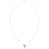 14K WHITE GOLD 1 1/2CT ROUND/SHIELD STEP CUT DIAMOND LADIES NECKLACE