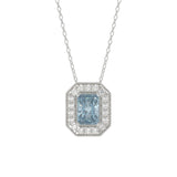 14K WHITE GOLD 1 1/4CT ROUND/BLUE RADIANT DIAMOND LADIES PENDANT WITH CHAIN (BLUE RADIANT DIAMOND 1.00CT)