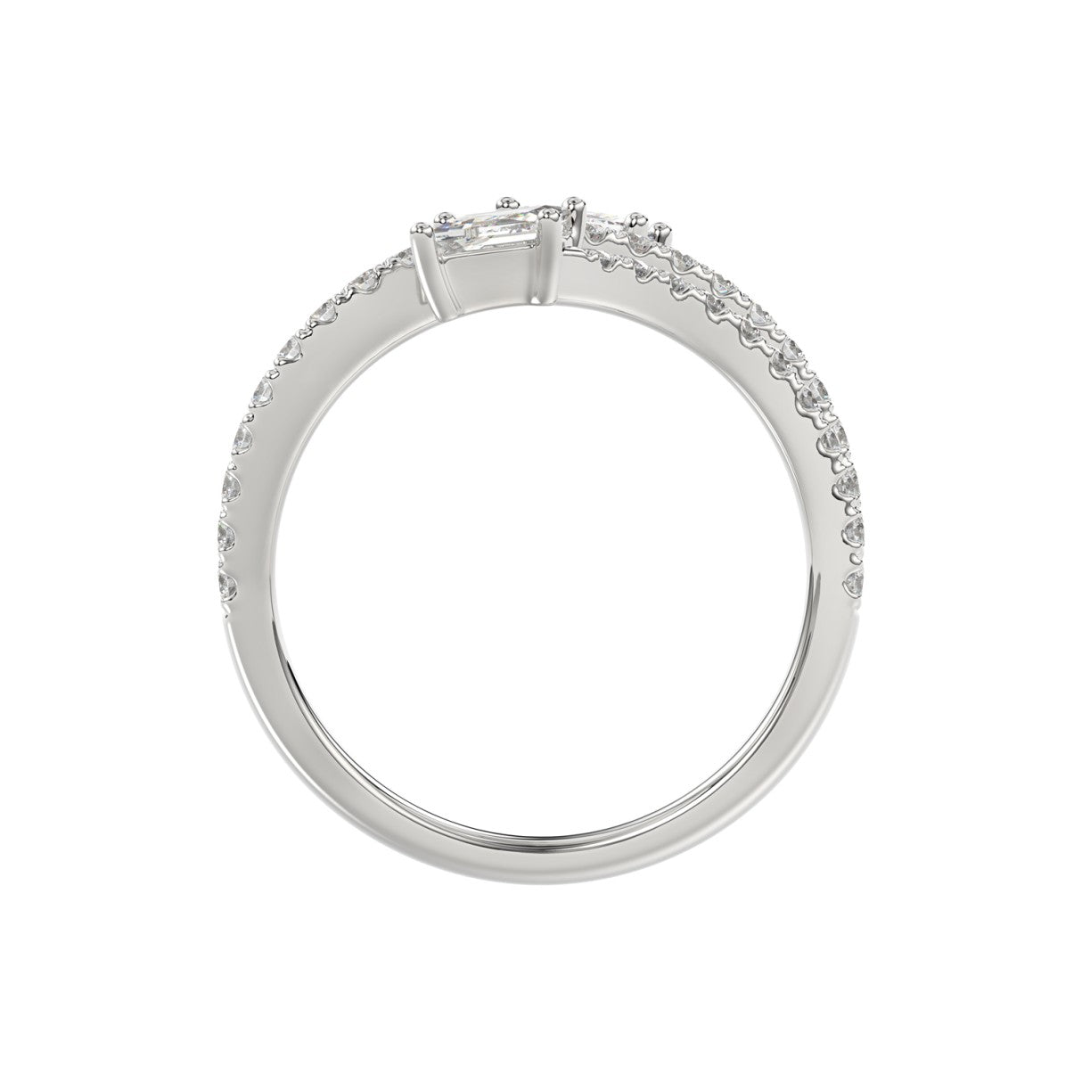 14K WHITE GOLD 1 1/2CT ROUND/LOZENGE DIAMOND LADIES RING