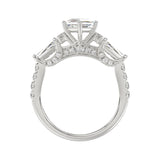 14K WHITE GOLD 3.00CT ROUND/BAGUETTE/HEXAGON DIAMOND LADIES RING