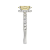 14K WHITE GOLD 2 1/2CT ROUND/OVAL DIAMOND LADIES RING (CENTER STONE YELLOW OVAL DIAMOND 2CT)