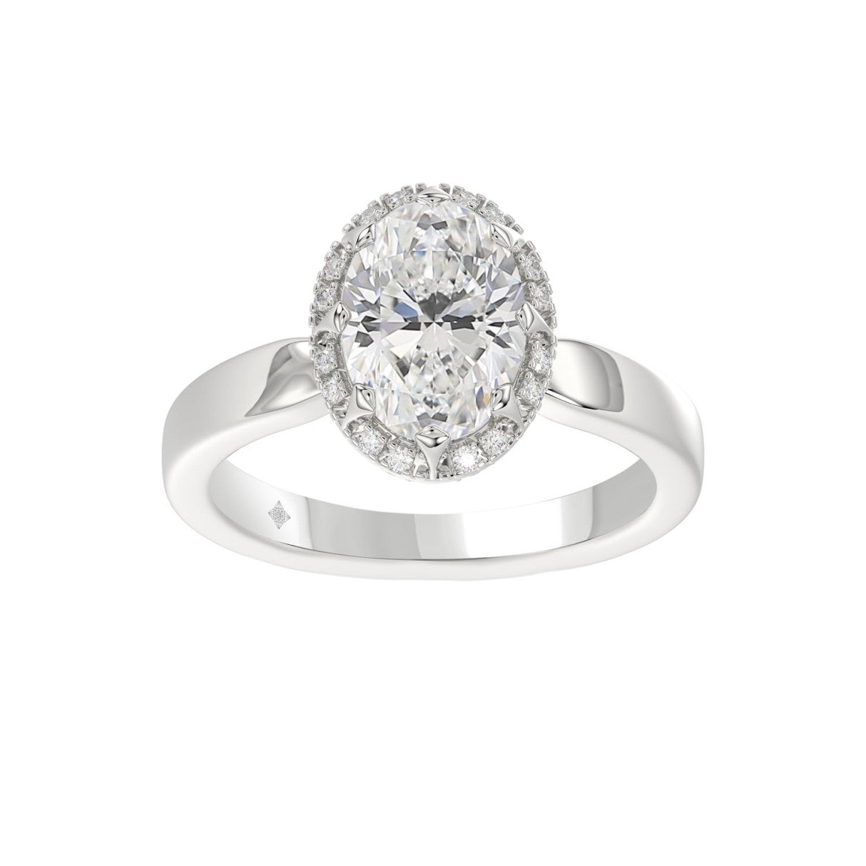 14K WHITE GOLD 2 1/4CT ROUND/OVAL DIAMOND LADIES RING